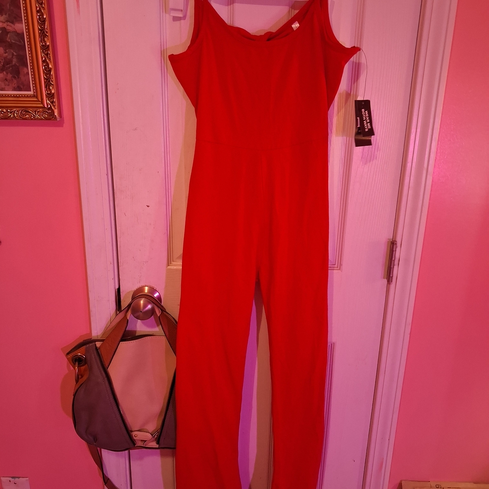NWT Icon Apparel Red Reversible Jumpsuit - Wear Both Ways!